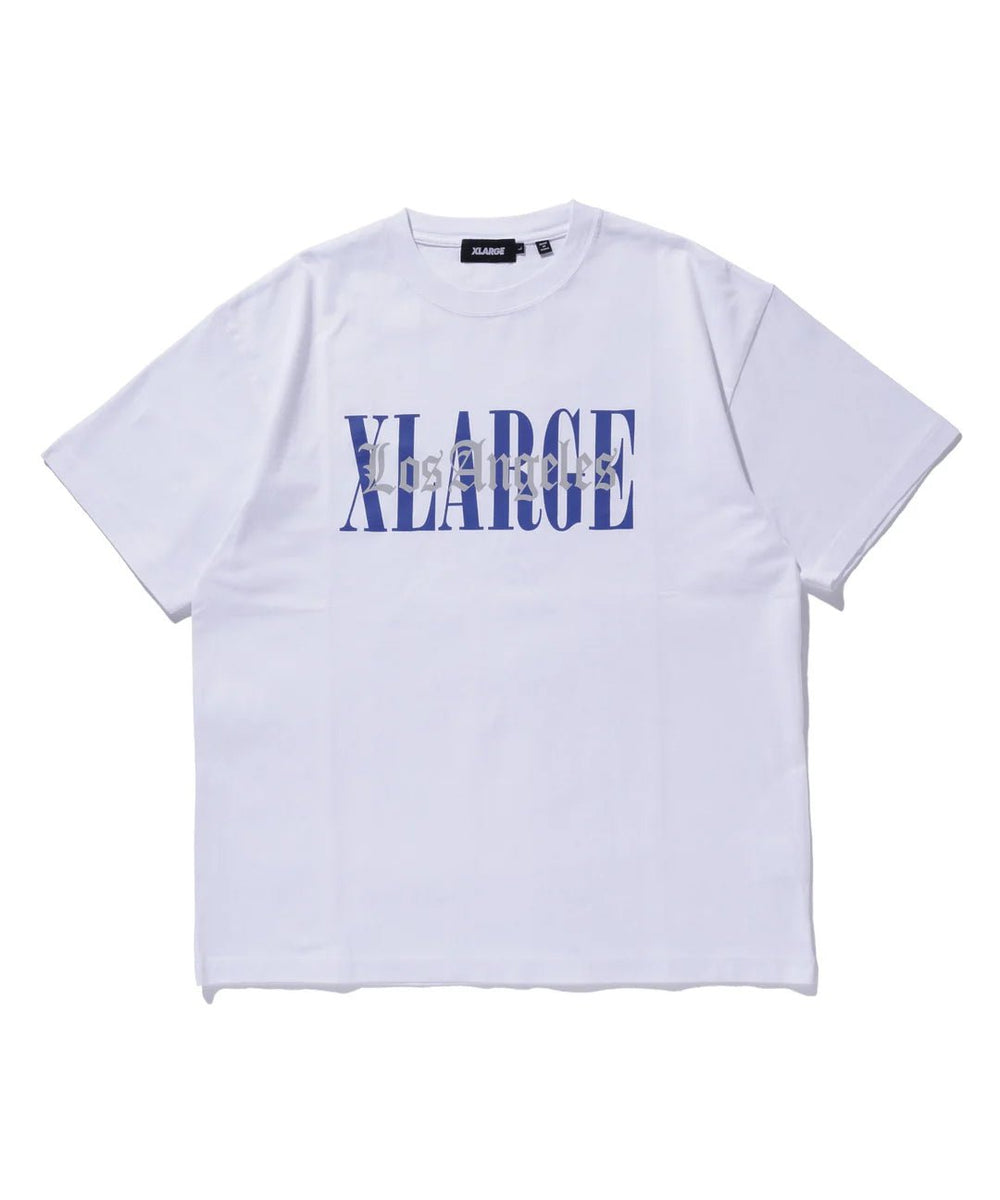 エクストララージ オーバーラップロゴTシャツ ホワイト デザイン性抜群