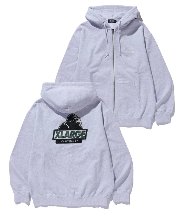 【X-LARGE|エクストララージ】SLANTED OG ZIP HOODED SWEATSHIRT/スランテッドOGジップフーデットスウェットシャツ(ASH , BEIGE , OLIVE , BLACK) - STREAM