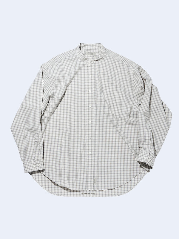 ORGANIC COTTON STAND COLLAR SHIRT/オリジナルコットンスタンドカラーシャツ(OYSTER PLAID)