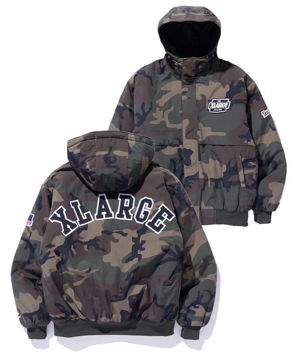 【X-LARGE|エクストララージ】NYLON PUFFER JACKET/ナイロンパファージャケット(CAMO , BLACK)