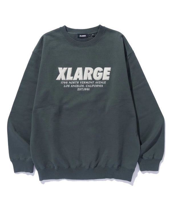 CHENILLE LOGO CREWNECK SWEATSHIRT/シェニールロゴクルーネックスウェットシャツ(GREEN)