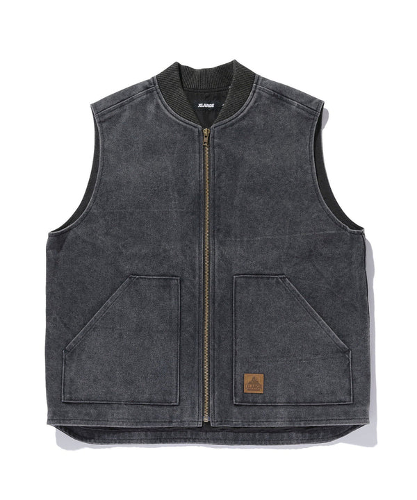 【X-LARGE|エクストララージ】PATCHED CANVAS VEST/パッチドキャンバスベスト(BEIGE , BLACK)