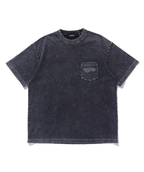 【X-LARGE|エクストララージ】CHEMICAL WASH ADDRESS S/S POCKET TEE/ケミカルウォッシュアドレスS/Sポケットティー(GREEN , BLACK)
