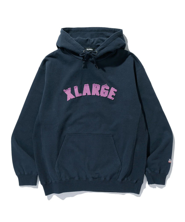 【X-LARGE|エクストララージ】ARCH LOGO PULLOVER HOODED SWEATSHIRT/アーチロゴプルオーバーフーデッドスウェットシャツ(BROWN , NAVY)