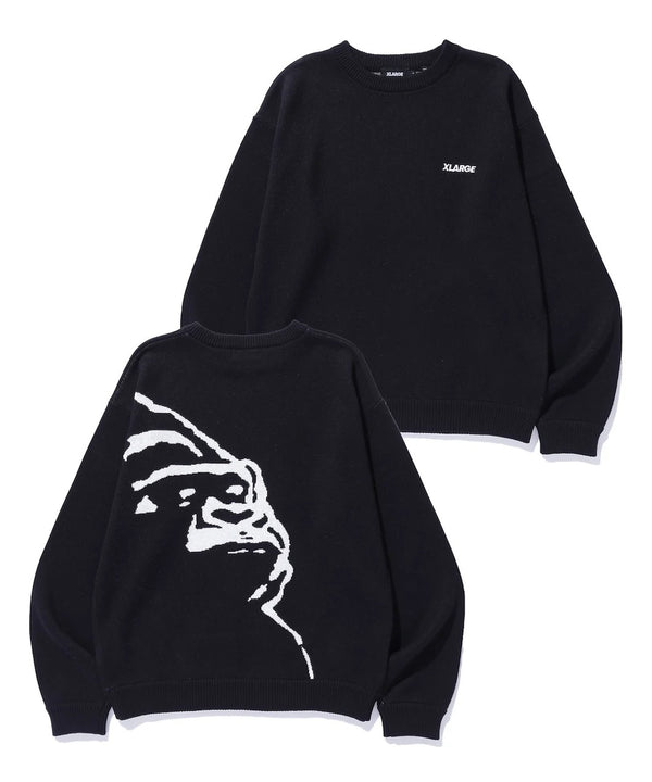 【X-LARGE|エクストララージ】OG CREWNECK KNIT/OGクルーネックニット(BLACK)
