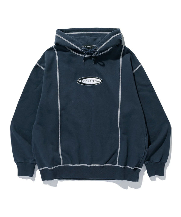 【X-LARGE|エクストララージ】OVAL LOGO PULLOVER HOODED SWEATSHIRT/オーバルロゴプルオーバーフーデッドスウェットシャツ(NAVY , BLACK)