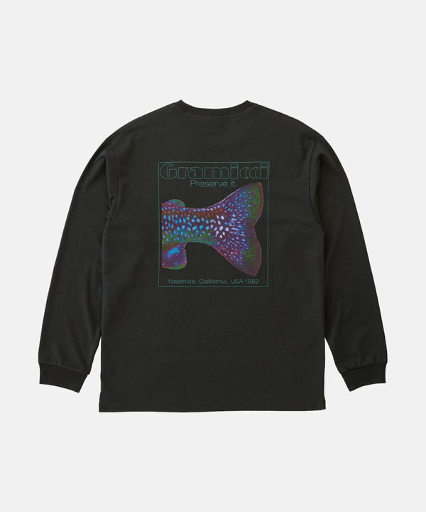 【GRAMICCI|グラミチ】TROUTTAIL L/S TEE/トラウトテイルロングスリーブTシャツ(WHITE , VINTAGE BLACK)