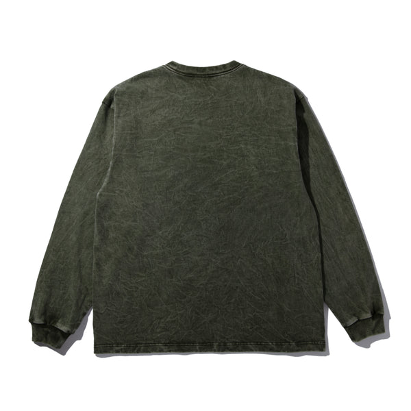 GDYE HEAVY WEIGHT L/S TEE/ガーメントダイ ヘビーウェイトLS Tシャツ(GREEN)