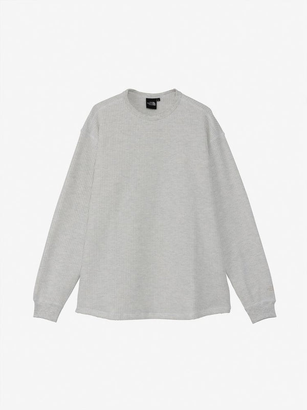 【THE NORTH FACE | ザノースフェイス】L/S WARM WAFFLE CREW/ロングスリーブウォームワッフルクルー(WX ホワイトミックスグレー)