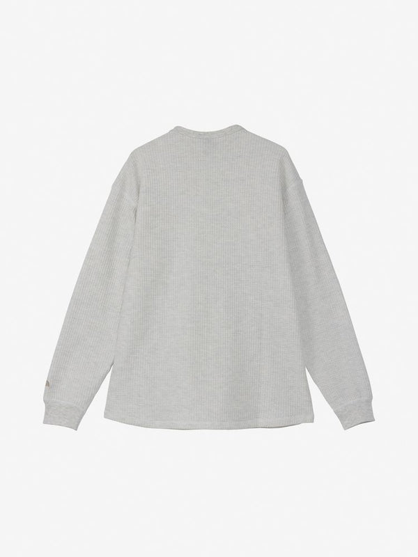 【THE NORTH FACE | ザノースフェイス】L/S WARM WAFFLE CREW/ロングスリーブウォームワッフルクルー(WX ホワイトミックスグレー)