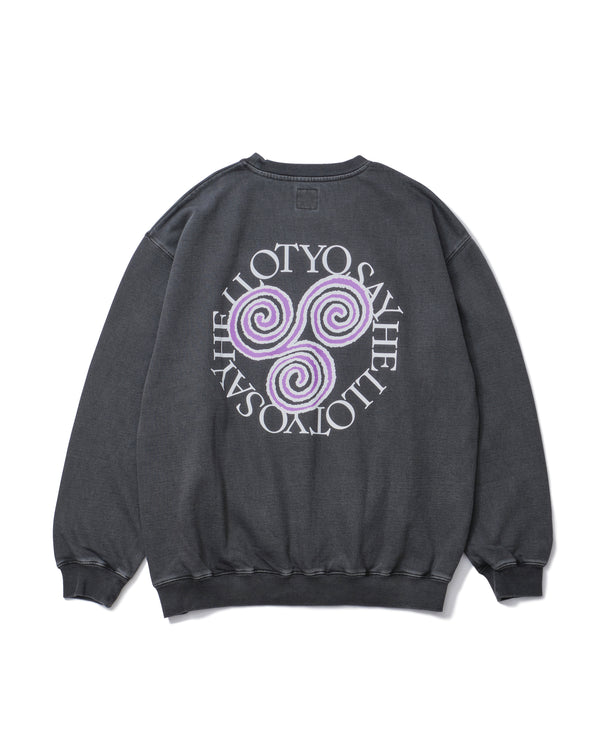 【SAYHELLO|セイハロー】SLAP LOGO CREW/スラップロゴクルー(PIGMENT BLACK)