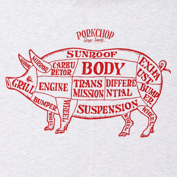 【PORKCHOP GARAGE SUPPLY|ポークチョップ ガレージ サプライ】 MULTI LOGOS TEE 2025(GRAY)