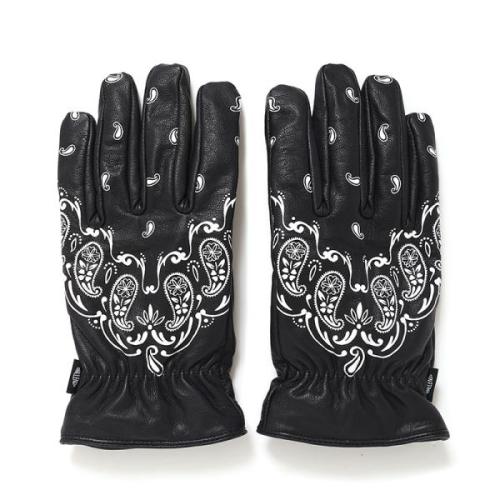 BANDANA LEATHER GLOVE/バンダナ レザー グローブ(BLACK)