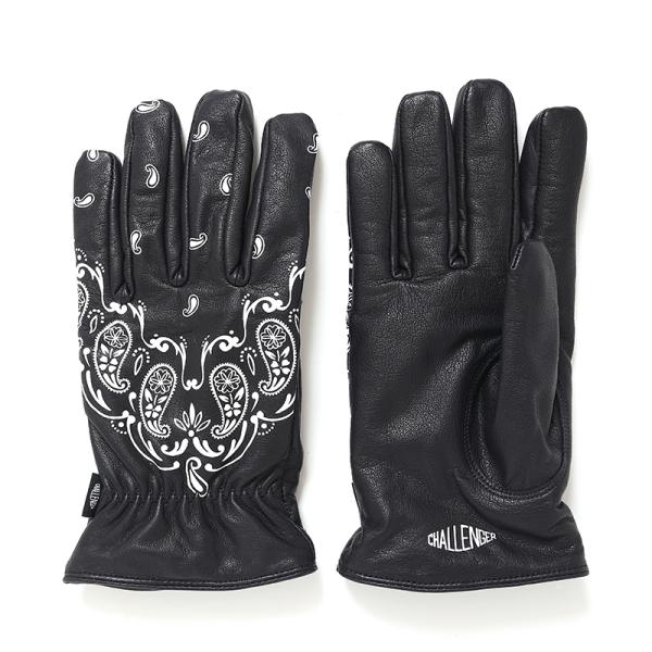 BANDANA LEATHER GLOVE/バンダナ レザー グローブ(BLACK)