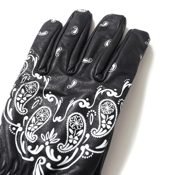 BANDANA LEATHER GLOVE/バンダナ レザー グローブ(BLACK)