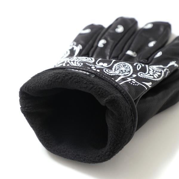 BANDANA LEATHER GLOVE/バンダナ レザー グローブ(BLACK)