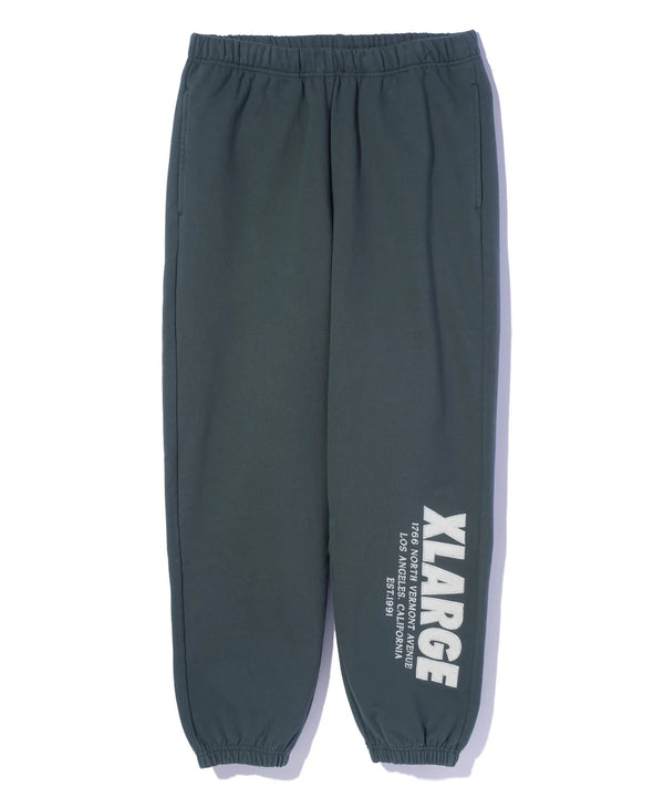 【X-LARGE|エクストララージ】CHENILLE LOGO SWEAT PANTS/シェニールロゴスウェットパンツ(GREEN)