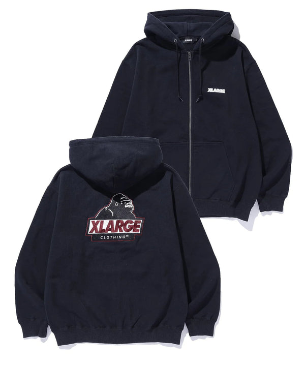 【X-LARGE|エクストララージ】SLANTED OG ZIP HOODED SWEATSHIRT/スランテッドOGジップフーデットスウェットシャツ(ASH , BEIGE , OLIVE , BLACK)