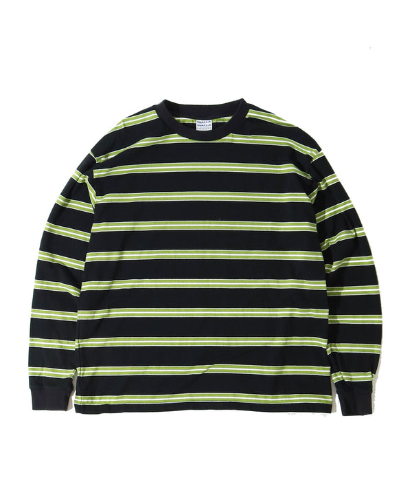 WALLA WALLA SPORT|ワラワラスポーツ】L/S STRIPE TEE/ロングスリーブストライプティー(BLACK/GREEN,H.GREY/NAVY,YELLOW/RED)
