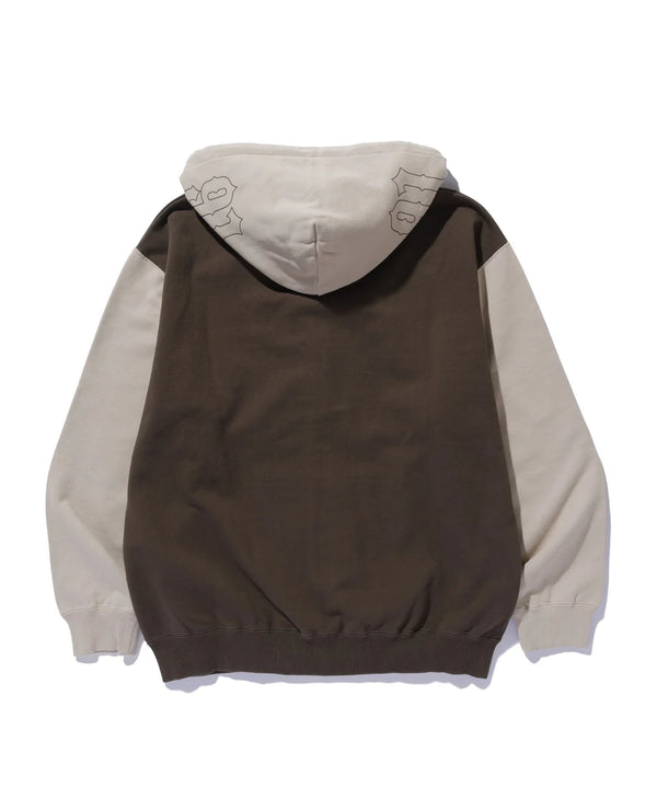 【X-LARGE|エクストララージ】COLOR BLOCK ZIP HOODED SWEATSHIRT/カラーブロックジップフーデットスウェットシャツ(BEIGE , OLIVE)