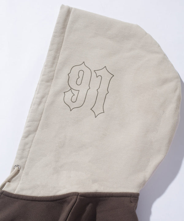 【X-LARGE|エクストララージ】COLOR BLOCK ZIP HOODED SWEATSHIRT/カラーブロックジップフーデットスウェットシャツ(BEIGE , OLIVE)
