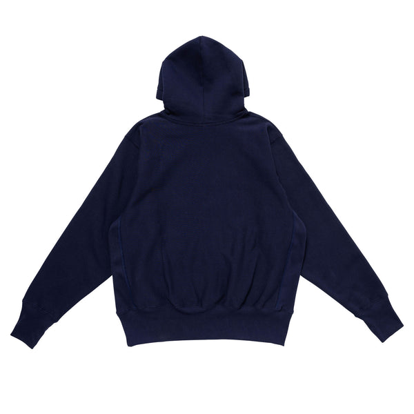 【LQQK STUDIO | ルックスタジオ】SIGNATURE SNAP FLEECE HOODIE/シグネイチャー スナップ フリースフーディー(NAVY)