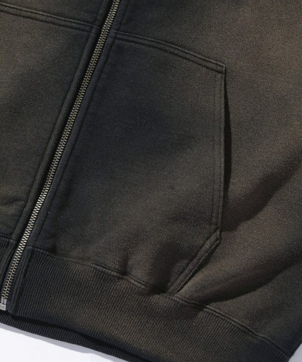 【X-LARGE|エクストララージ】DISCHARGE PRINTED OG ZIP HOODED SWEATSHIRT/ディスチャージプリンテッドOG ジップフーデッドスウェットシャツ(GREEN , BLACK)