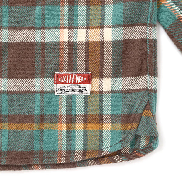 【CHALLENGER|チャレンジャー】PLAID FLANNEL SHIRT/プレイドフランネルシャツ(PURPLE,GREEN)