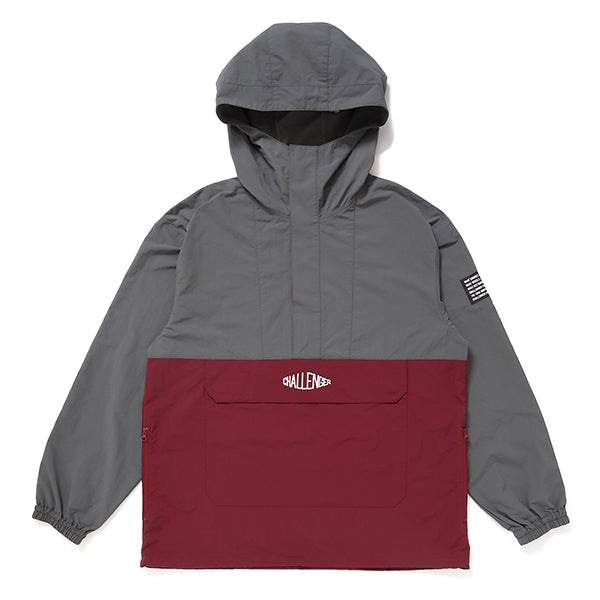 PACKABLE NYLON ANORAK /パッカブル ナイロン アノラック(CHARCOAL GRAY × BURGUNDY)