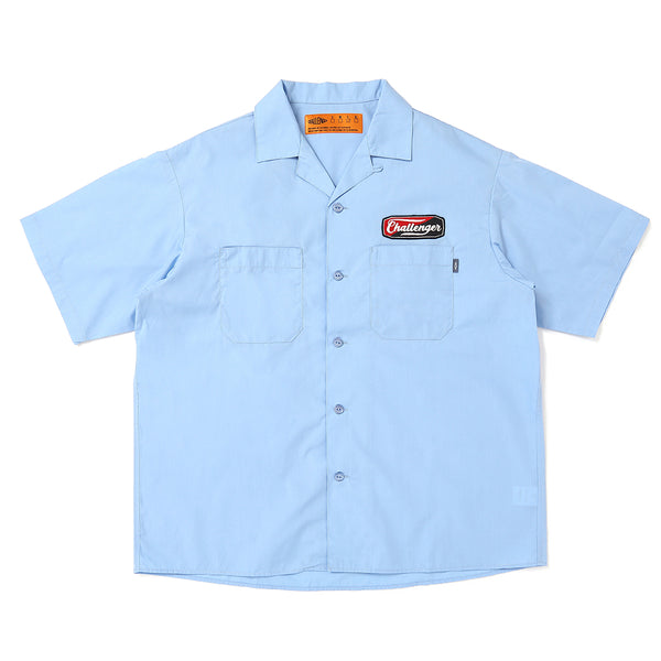 【CHALLENGER|チャレンジャー】S/S PATCHED WORK SHIRT /S/Sパッチワークシャツ(SAX)