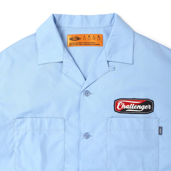 【CHALLENGER|チャレンジャー】S/S PATCHED WORK SHIRT /S/Sパッチワークシャツ(SAX)