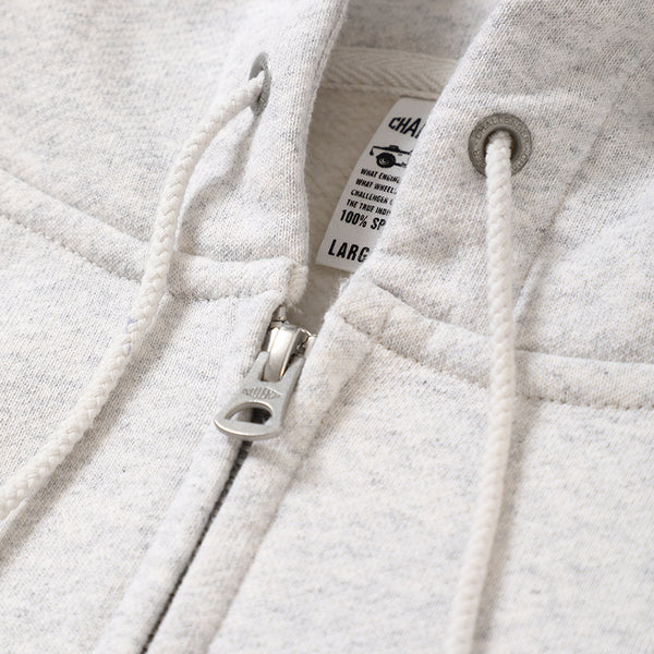 BAR LOGO ZIP HOODIE/バーロゴ ジップ フーディ(GRAY)