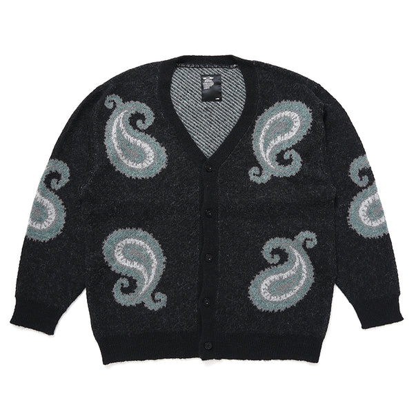 BIG PAISLEY CARDIGAN/ビック ペイズリー カーディガン(BLACK)