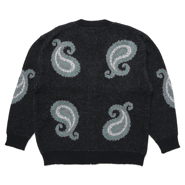 BIG PAISLEY CARDIGAN/ビック ペイズリー カーディガン(BLACK)