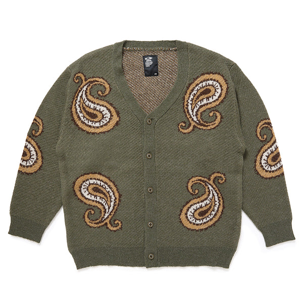 BIG PAISLEY CARDIGAN/ビック ペイズリー カーディガン(OLIVE)