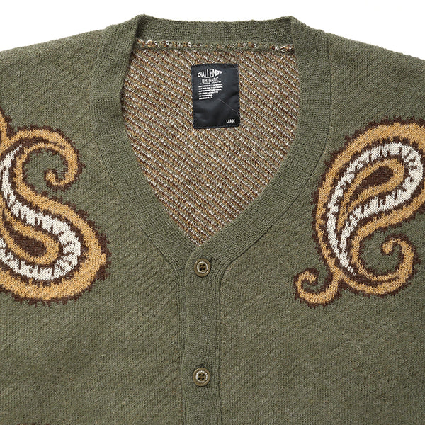 BIG PAISLEY CARDIGAN/ビック ペイズリー カーディガン(OLIVE)