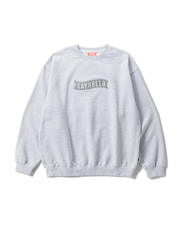 BASIC LOGO PATCH CREW/ベーシックロゴパッチクルー(HEATHER GREY)