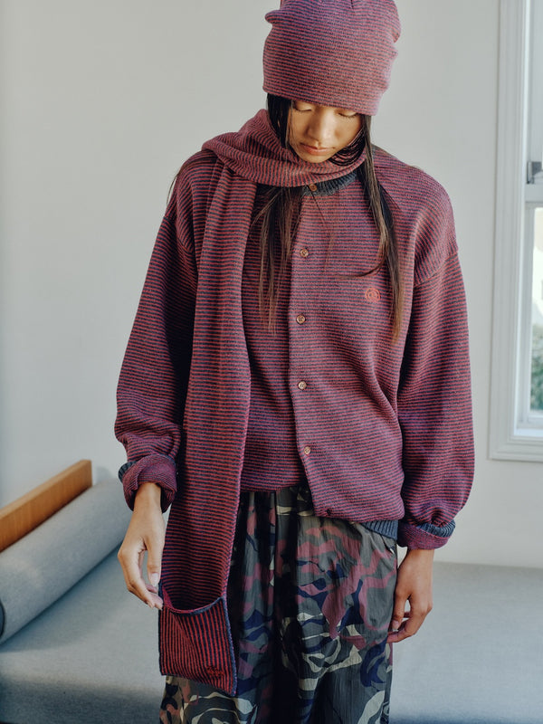 【SOL soonerorlater|ソル スーナーオアレイター】KNITTED BORDER CARDIGAN(BURGUNDY&CHARCOAL , BLACK&IVORY) 正規取扱店舗 公式オンライン通販 島根 松江 ニットカーディガン ボーダーニット 26AW