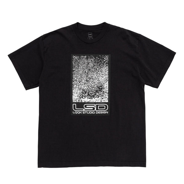 【LQQK STUDIO|ルックスタジオ】FINGERPRINT TEE/フィンガープリントTシャツ(WASHED BLACK)