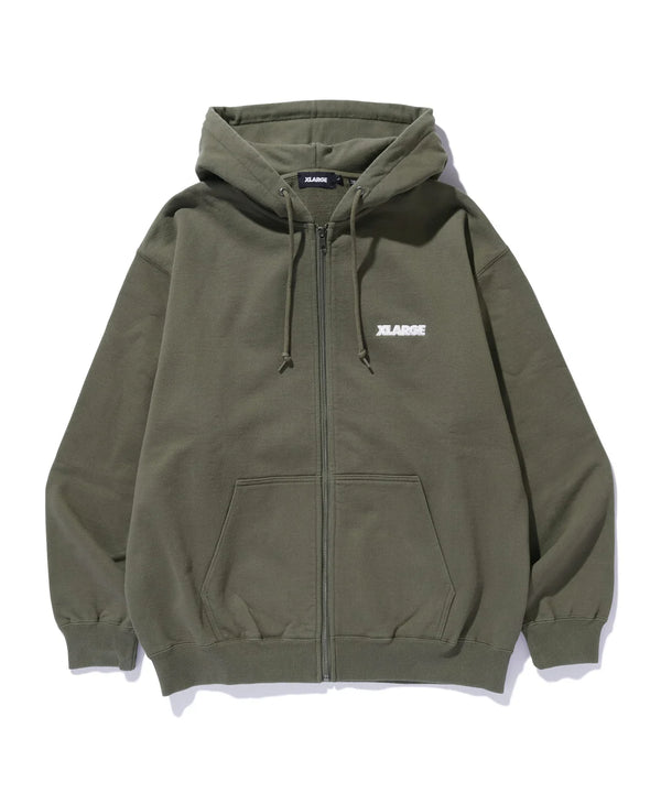 【X-LARGE|エクストララージ】SLANTED OG ZIP HOODED SWEATSHIRT/スランテッドOGジップフーデットスウェットシャツ(ASH , BEIGE , OLIVE , BLACK)