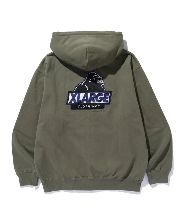 【X-LARGE|エクストララージ】SLANTED OG ZIP HOODED SWEATSHIRT/スランテッドOGジップフーデットスウェットシャツ(ASH , BEIGE , OLIVE , BLACK)