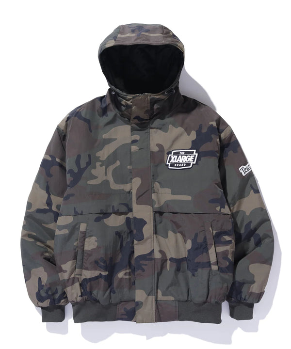 【X-LARGE|エクストララージ】NYLON PUFFER JACKET/ナイロンパファージャケット(CAMO , BLACK)
