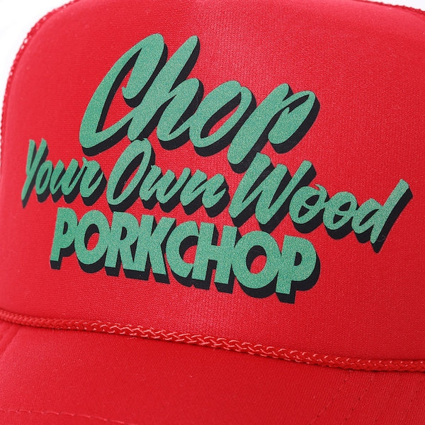 【PORKCHOP GARAGE SUPPLY|ポークチョップ ガレージ サプライ】CHOP YOUR OWN WOOD CAP(RED)