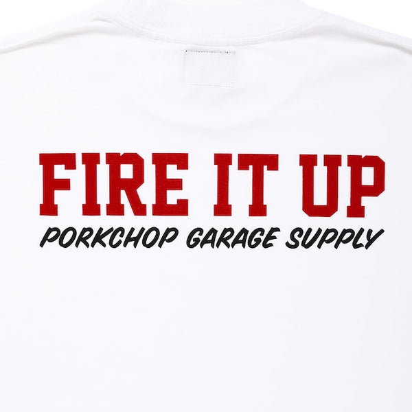 【PORKCHOP GARAGE SUPPLY|ポークチョップ ガレージ サプライ】FIRE BLOCK MULTI L/S TEE/ファイヤーブロック マルチ L/S TEE(WHITE)