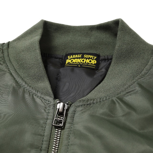 【PORKCHOP GARAGE SUPPLY|ポークチョップ ガレージ サプライ】FIRE UP MA-1 JACKET/ファイヤー アップ MA-1 JACKET(OLIVE)