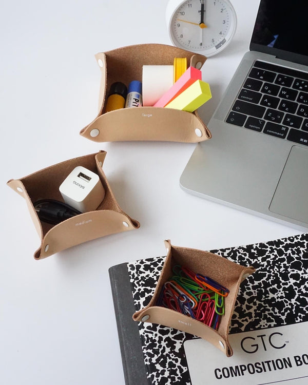 LEATHER TRAY -L- (NATURAL)