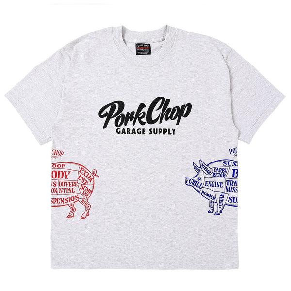 【PORKCHOP GARAGE SUPPLY|ポークチョップ ガレージ サプライ】 MULTI LOGOS TEE 2025(GRAY)