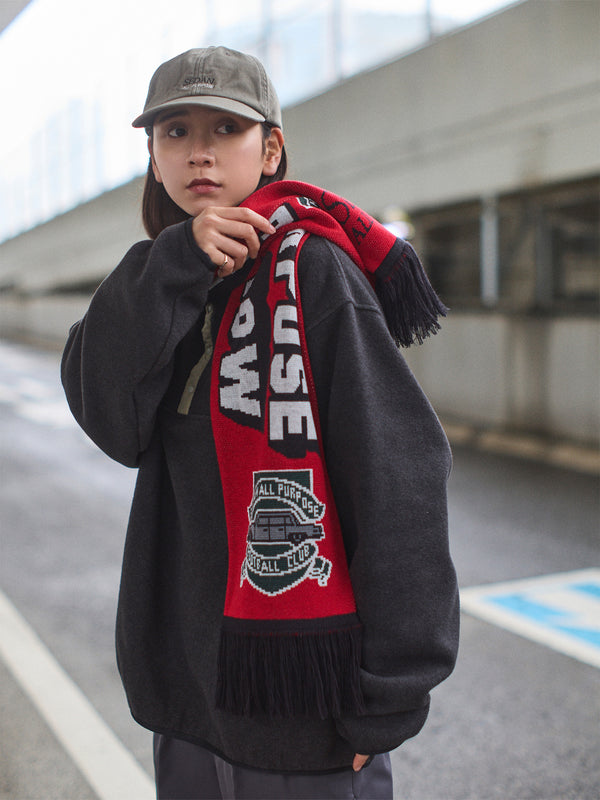 【SEDAN ALL-PURPOSE | セダンオールパーパス】FOOTBALL SCARF/フットボールスカーフ(RED)