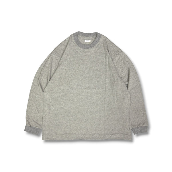 【CREPUSCULE|クレプスキュール】BORDER L/S CUTSEW/ボーダーLSカットソー(L.GRAY,CHARCOAL)