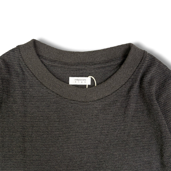 【CREPUSCULE|クレプスキュール】BORDER L/S CUTSEW/ボーダーLSカットソー(L.GRAY,CHARCOAL)